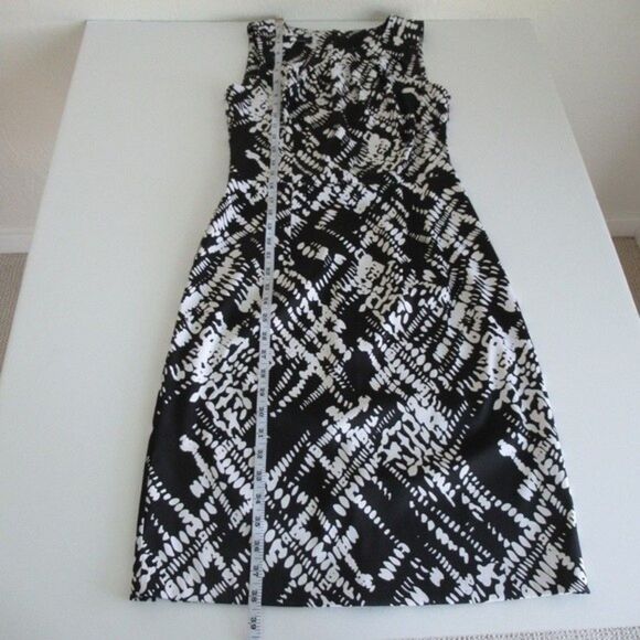 AB Studio Black and White Sleeveless Sheath Dress - Picture 5 of 8